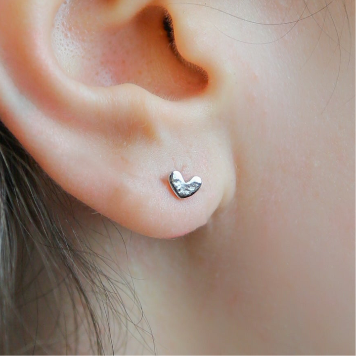 TINY HEART - Sterling Silver Stud Earrings