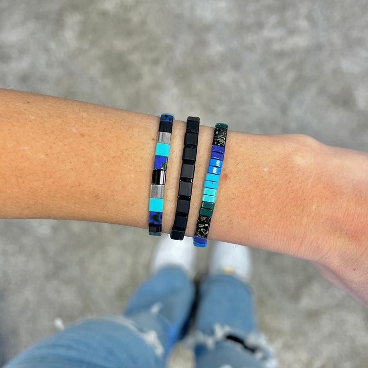 DESCEND - 3 Tila Bead Bracelet Stack