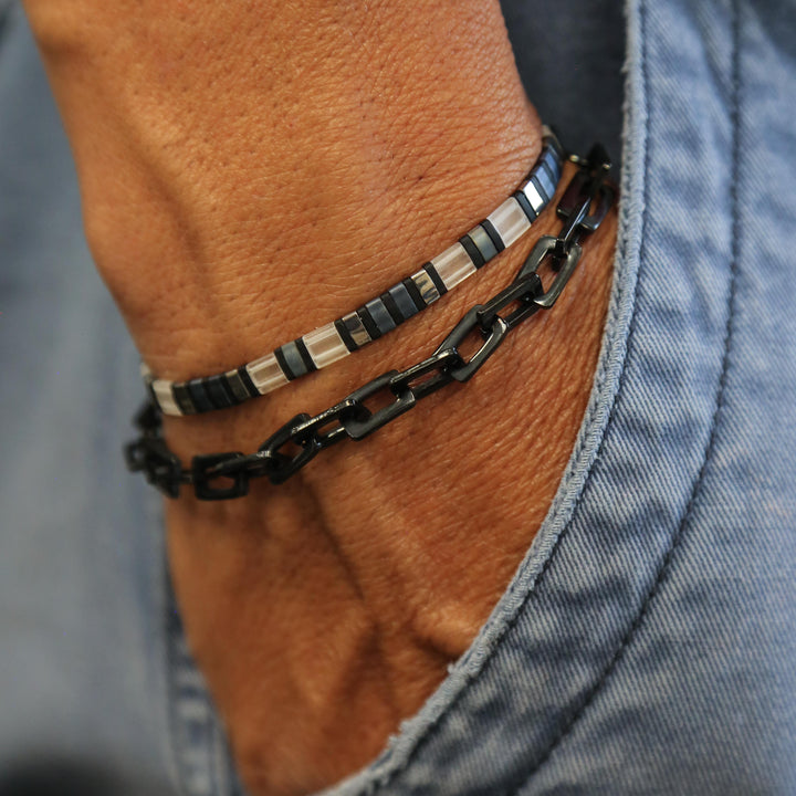 Ammunition set of bracelets on person's wrist