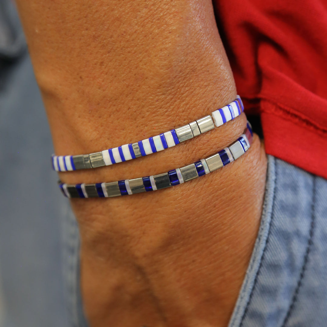 ColdSky set of bracelets on person's wrist