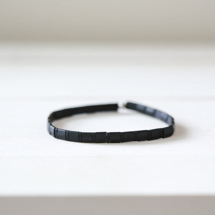 BURNOUT - Matte Black Tila Bracelet - Mack & Rex