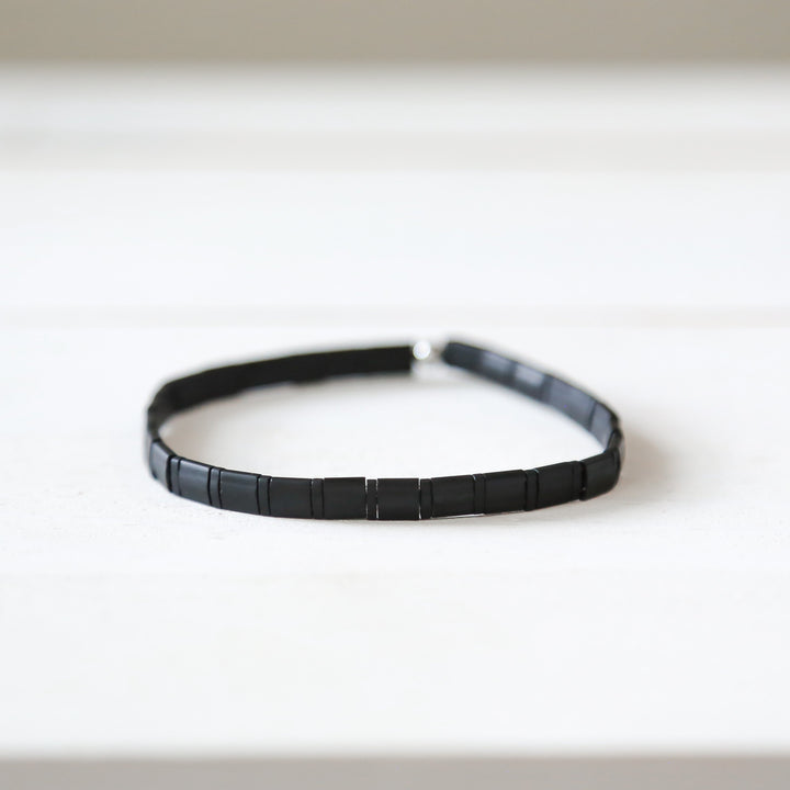 BURNOUT - Matte Black Tila Bracelet - Mack & Rex