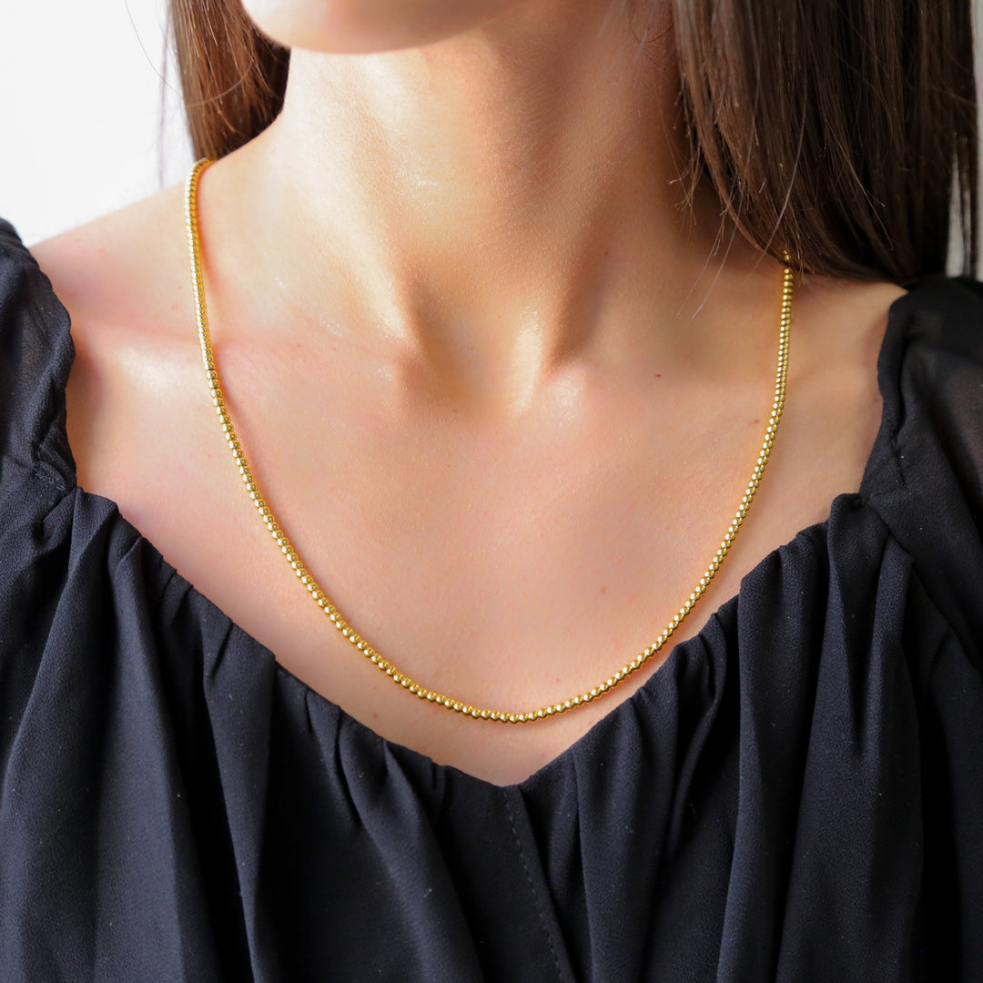 NECK BALL 18K Gold Plated 22 Inch – Mack Rex - Main Image