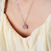 Load image into Gallery viewer, BLOSSOM - 925 Sterling Silver Necklace with Pink Zircons
