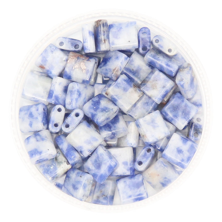 BLUE SPOT - Whole Stone Tile Beads
