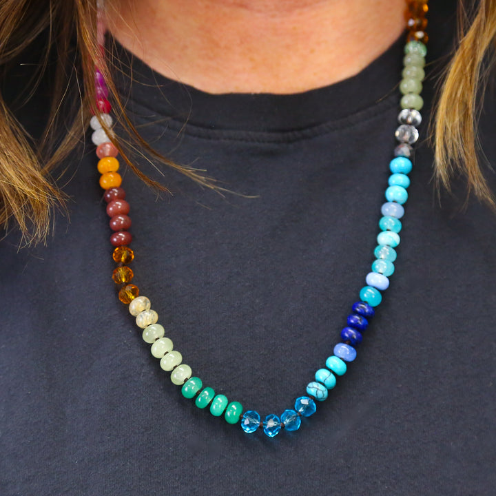 BOHO BABE - Multicolored Stone Bead Necklace