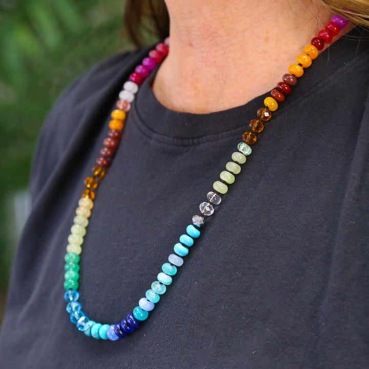 BOHO BABE - Multicolored Stone Bead Necklace