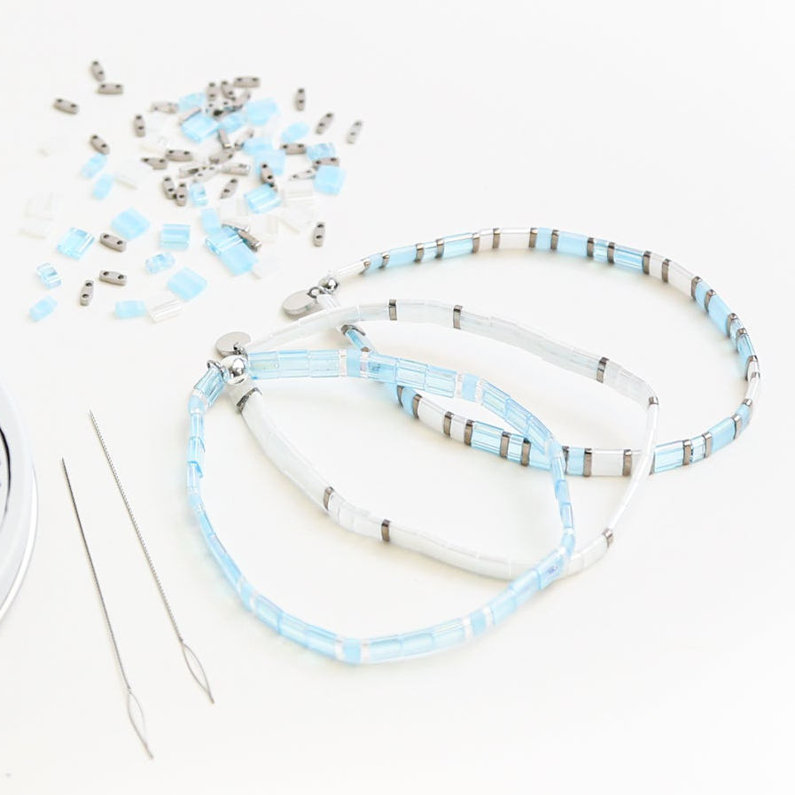 Mack & Rex Ice Castle Tila Bracelet Kit – 3 Bracelets, Miyuki Tila