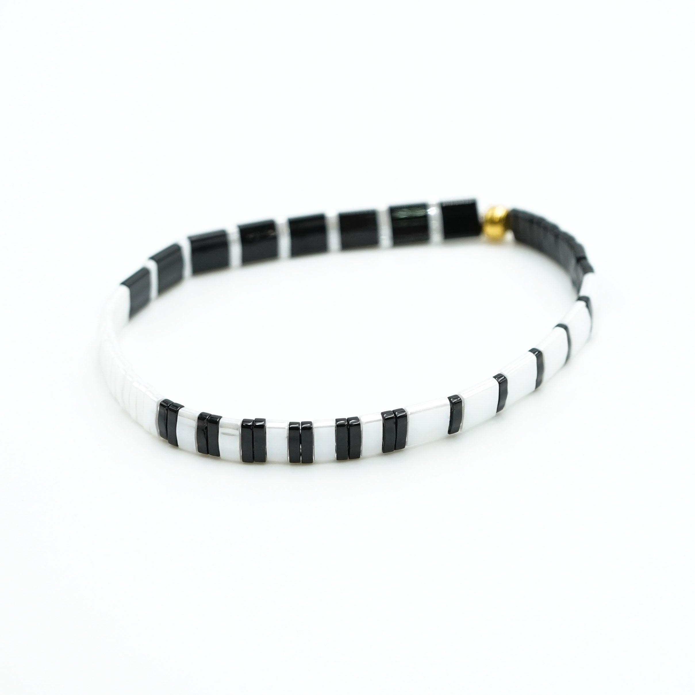 Mack & Rex Tila Bead Bracelet - Miyuki Glass Tila Beads On Crystal