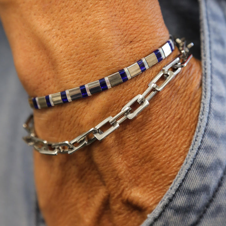 CURB CHECK - Silver Men’s Chain Bracelet - Mack & Rex