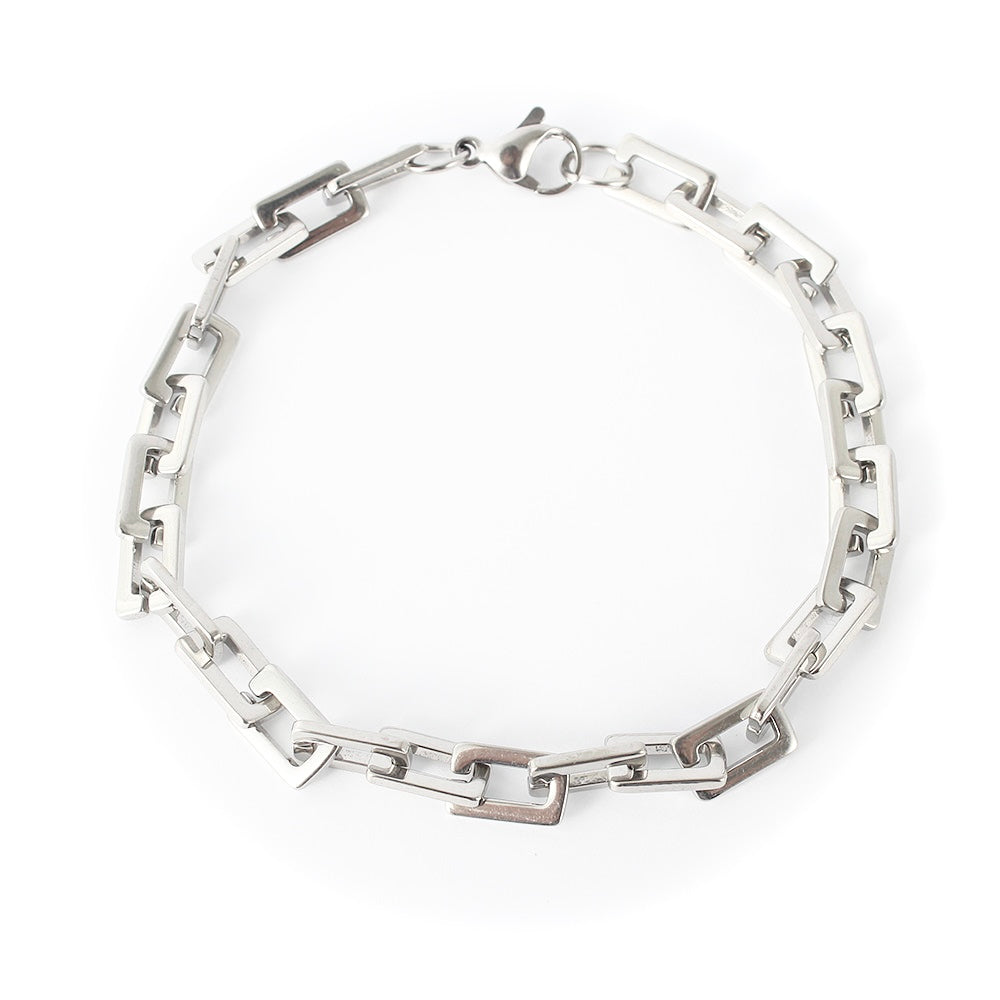 CURB CHECK - Silver Men’s Chain Bracelet - Mack & Rex