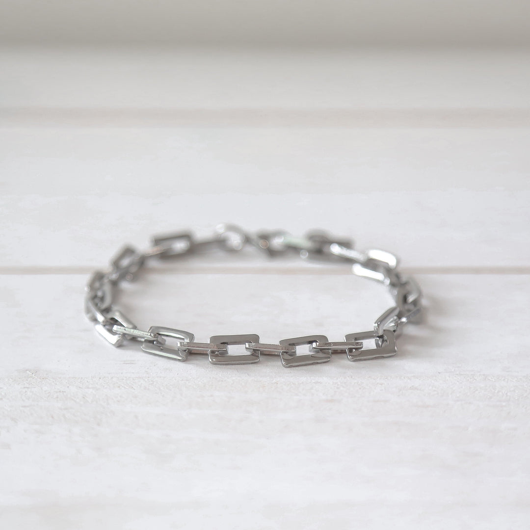 CURB CHECK - Silver Men’s Chain Bracelet - Mack & Rex