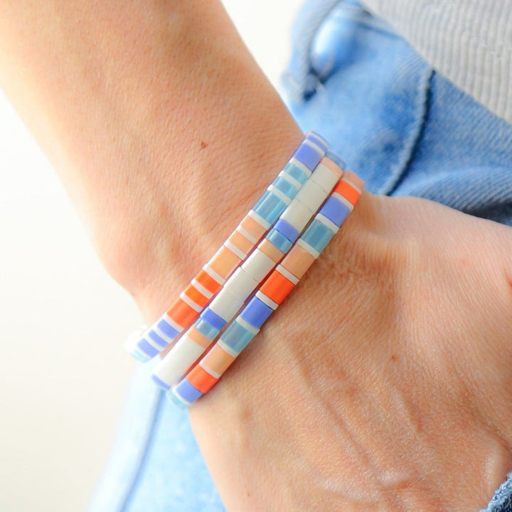 COOL SUMMER - 3 Tila Bead Bracelet Stack