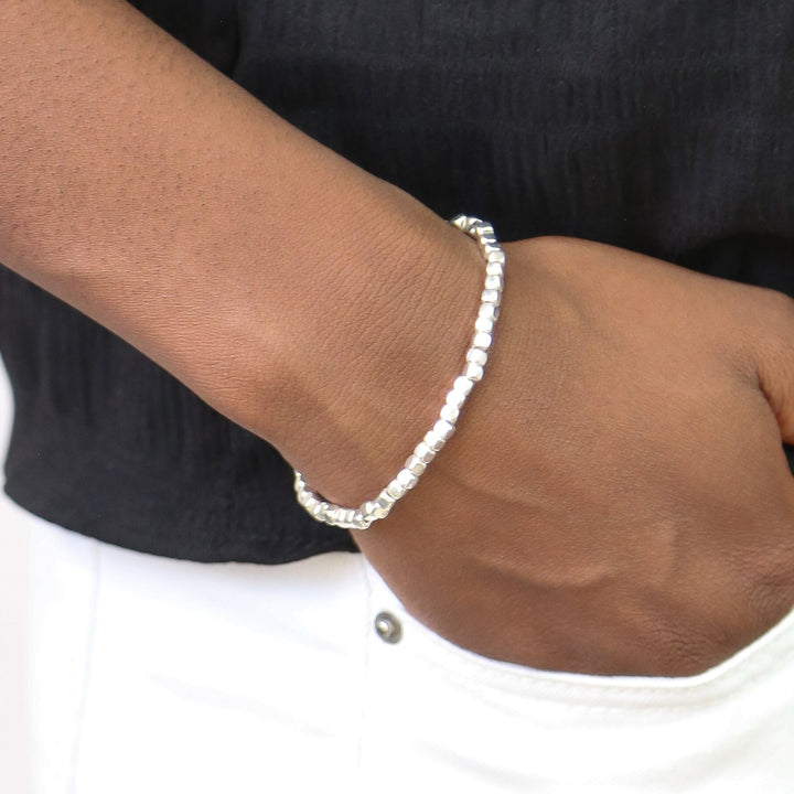 CUBE SILVER - Beaded Accent Bracelet