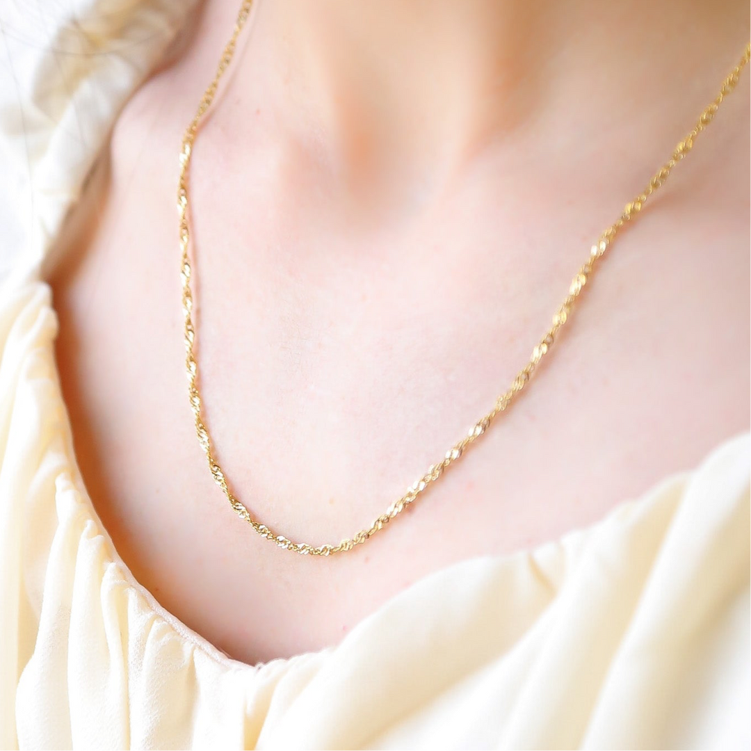 CURRENT - 18K Gold or Silver Twisted Chain Necklace