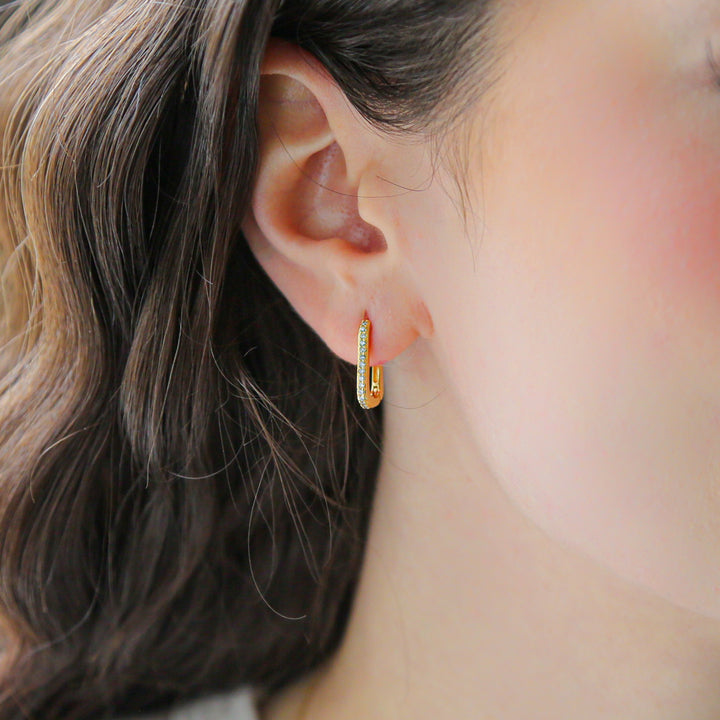 BEYOND - 18K Gold + CZ Hoop Earrings