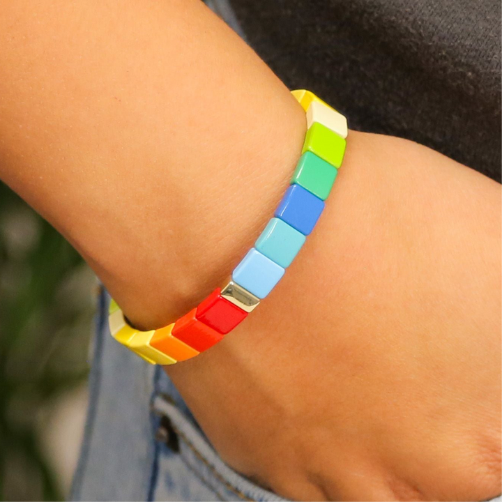 Enamel Tile Accent Bracelets