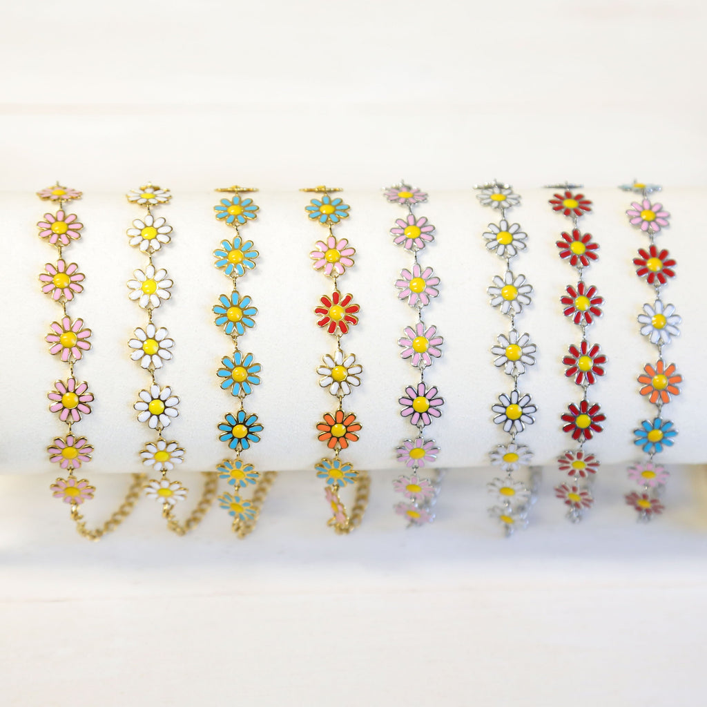 How to make a DAISY CHAIN flower bracelet | Easy beaded 90s jewelry DIY -  YouTube