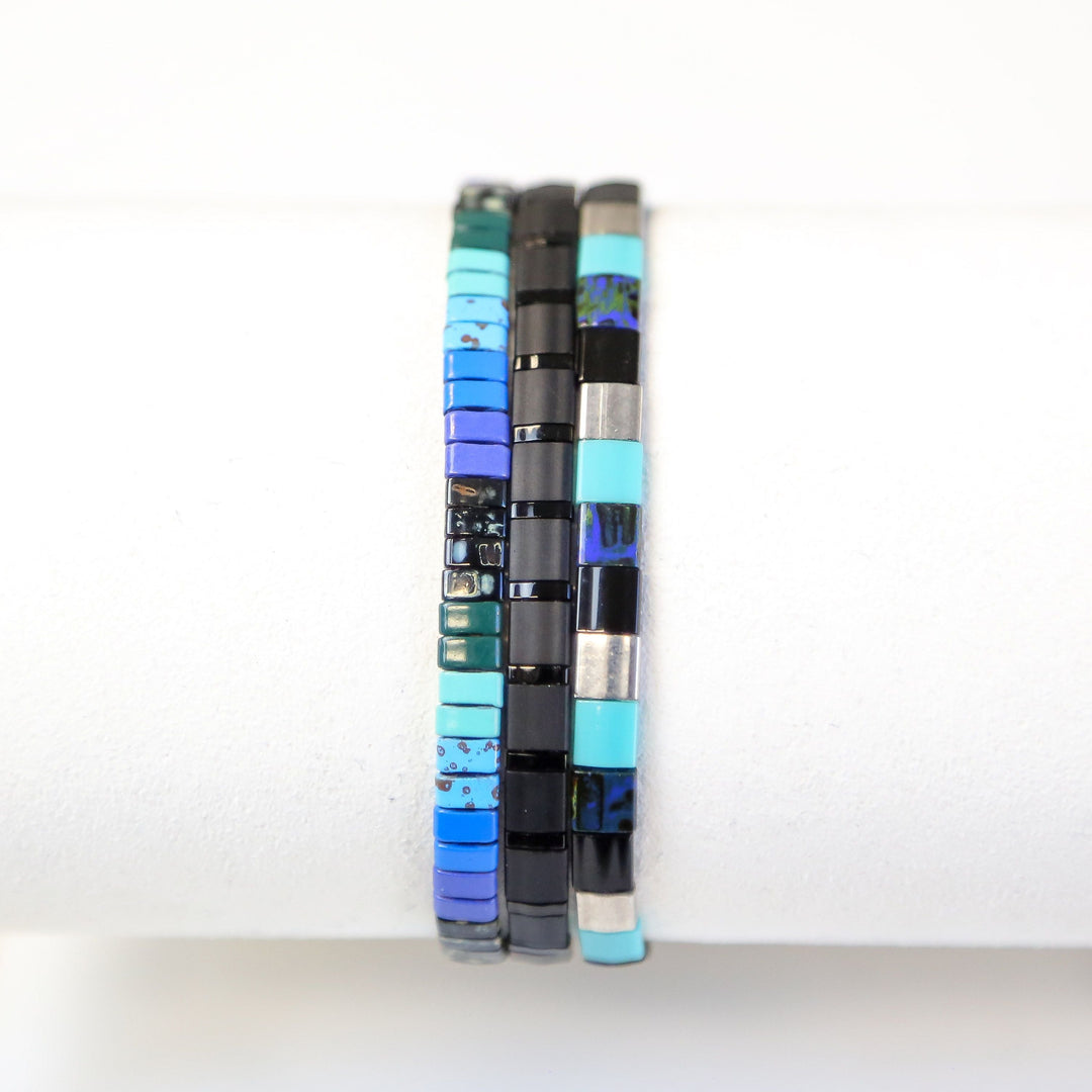 DESCEND - 3 Tila Bead Bracelet Stack - Mack & Rex