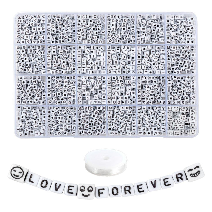 BLACK & WHITE SQUARE LETTERS - DIY Bracelet Kit