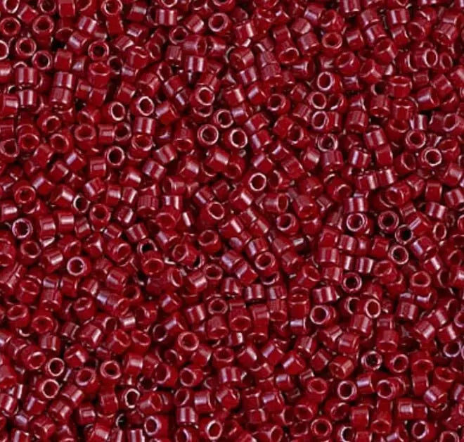 Dark Red Opaque 11/0 Delica Seed Beads || DB-0654 | 11/0 delica beads || DB0654
