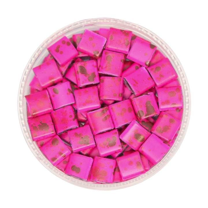 DIRTY HOT PINK - Half Tile Beads