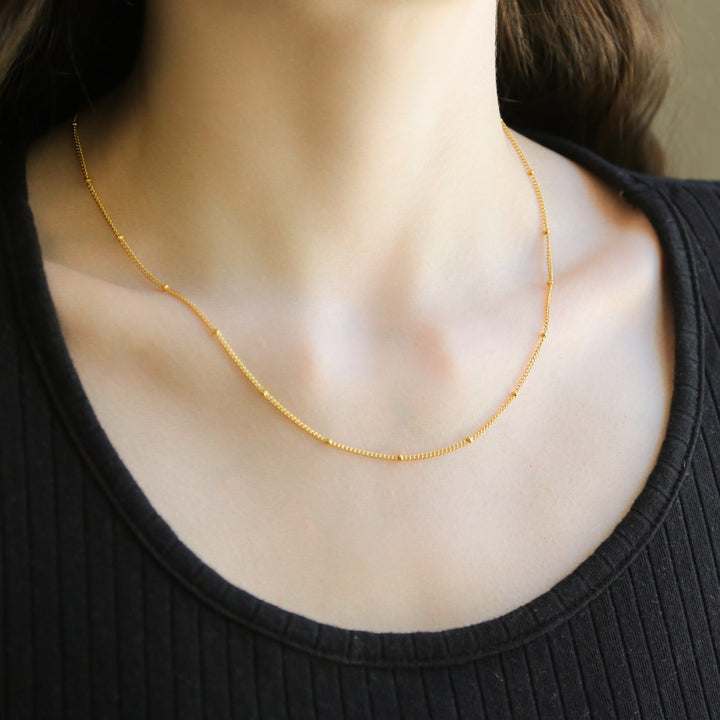 DOTTIE | 18K Gold Plated Sterling Silver Necklace | 18 Inch