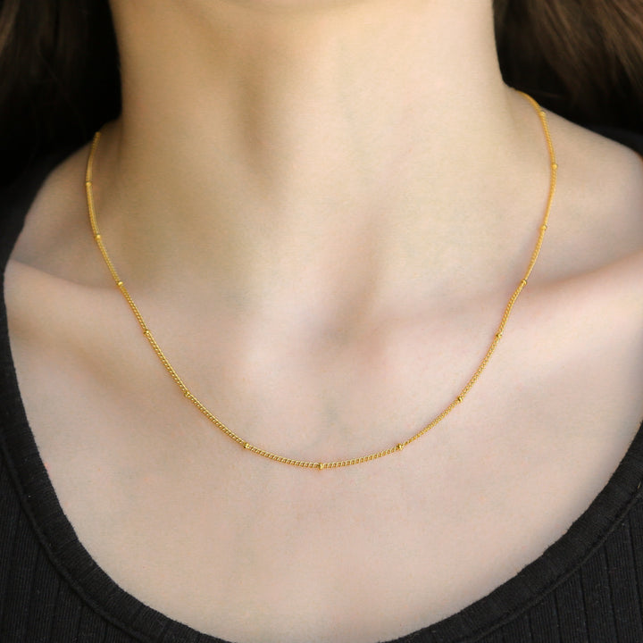 DOTTIE | 18K Gold Plated Sterling Silver Necklace | 18 Inch