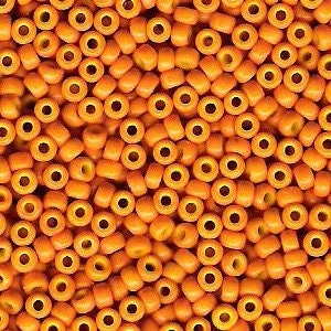 Duracoat Dyed Opaque Kumquat 8/0 seed beads || RR8-4454 - Mack & Rex