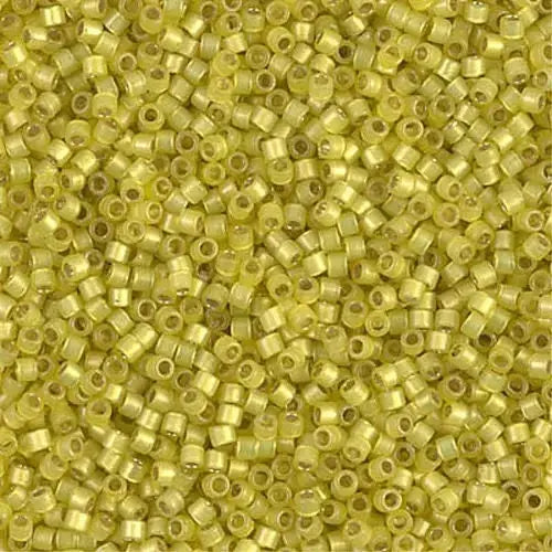 Duracoat Semi-Frosted Silverlined Dyed Citron 11/0 delica beads || DB2187