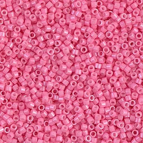 Dyed Opaque Carnation Pink 11/0 delica beads || DB1371