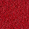 Dyed Semi-Frosted Opaque Bright Red 11/0 delica beads || DB0791