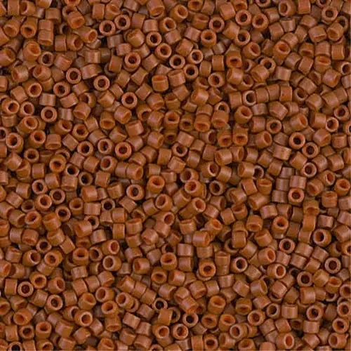 Dyed Semi-Frosted Opaque Sienna 11/0 delica beads || DB0794