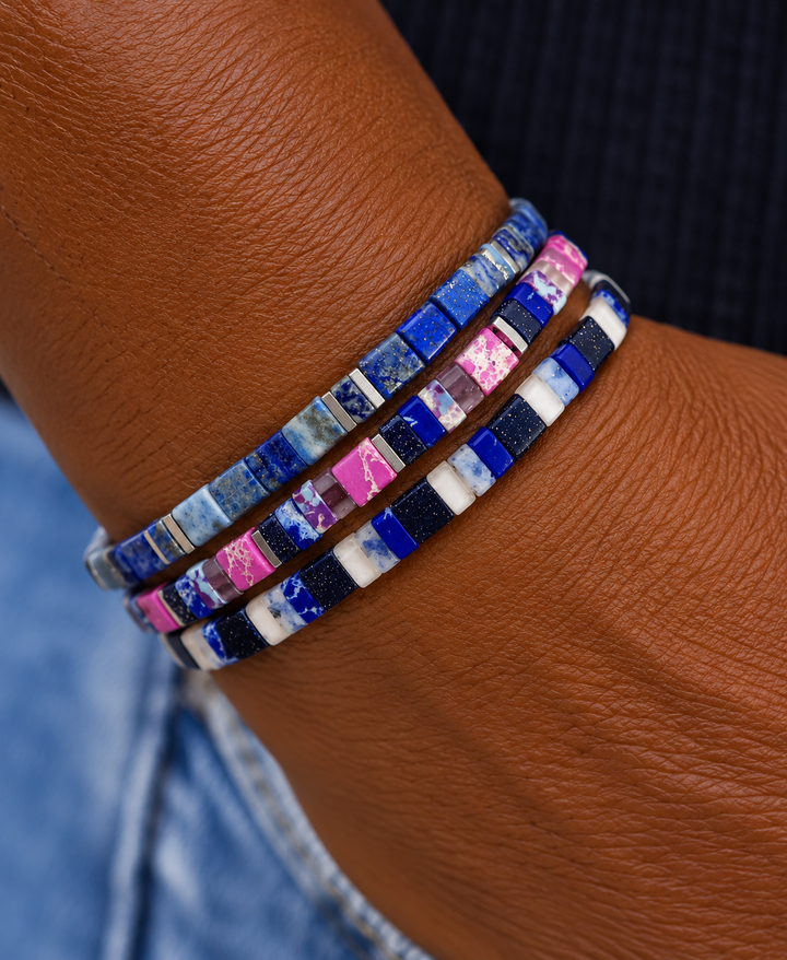 GALAXY - Stone Tile Bracelet Stack of 3
