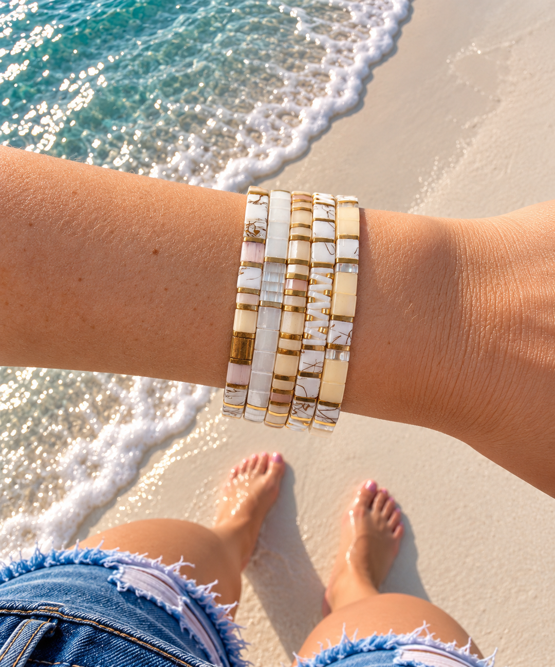 VANILLA SUGAR - Beaded Bracelets - Set of 5