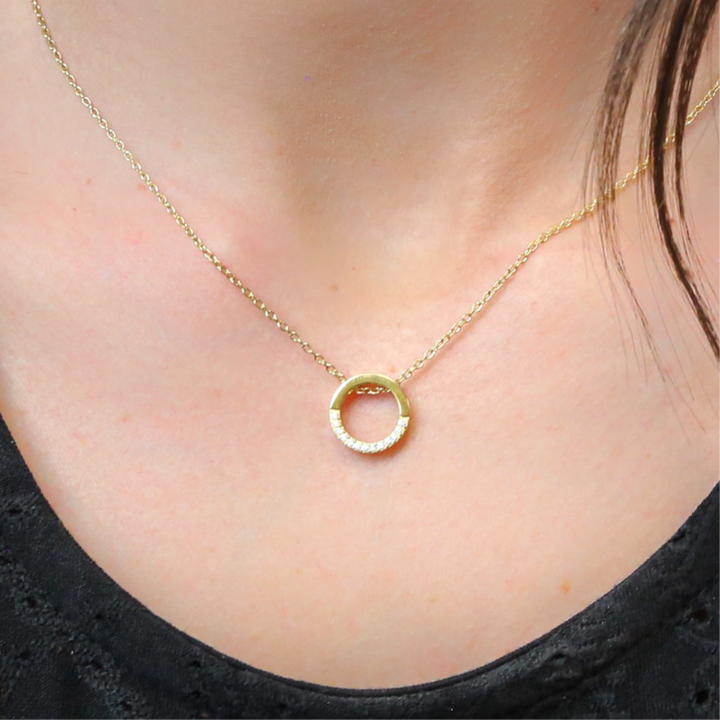 HALO - 18k Gold Zircon Necklace