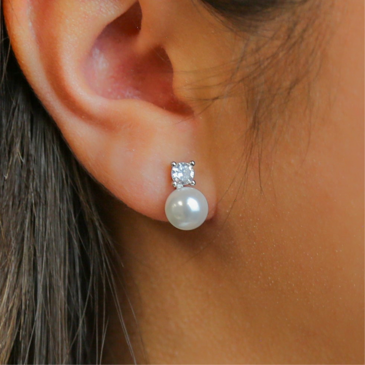 SERENADE - Pearl, CZ & Sterling Silver Earrings