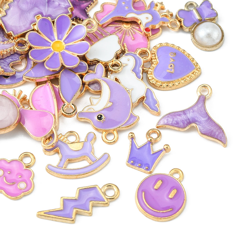 PURPLE MIX - Bracelet Charms