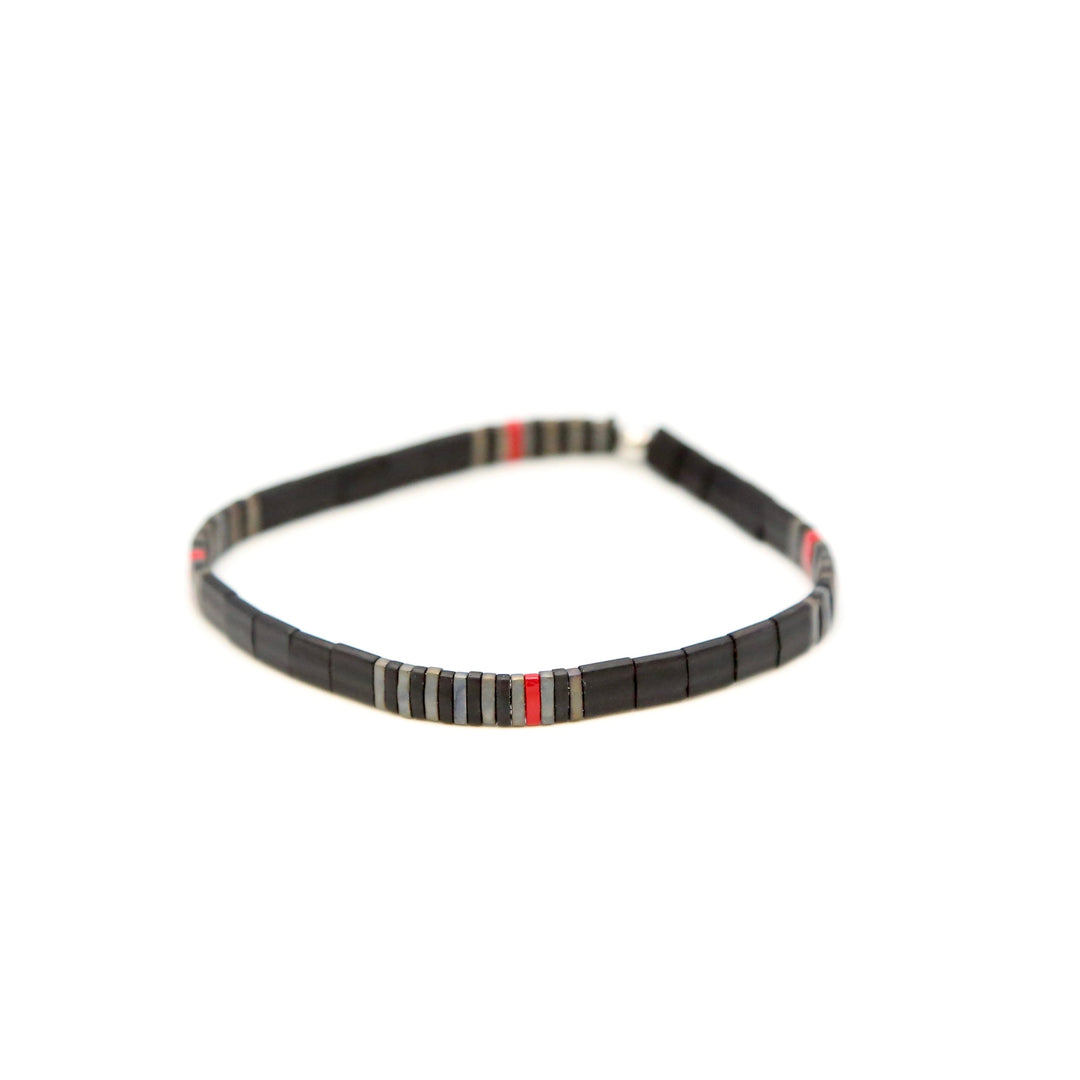 FIREFIGHTER BLACK - Tila Bead Bracelet | Single - Mack & Rex