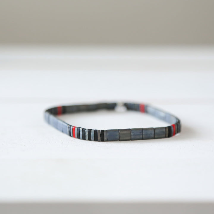 FIREFIGHTER GRAY - Tila Bead Bracelet | Single - Mack & Rex