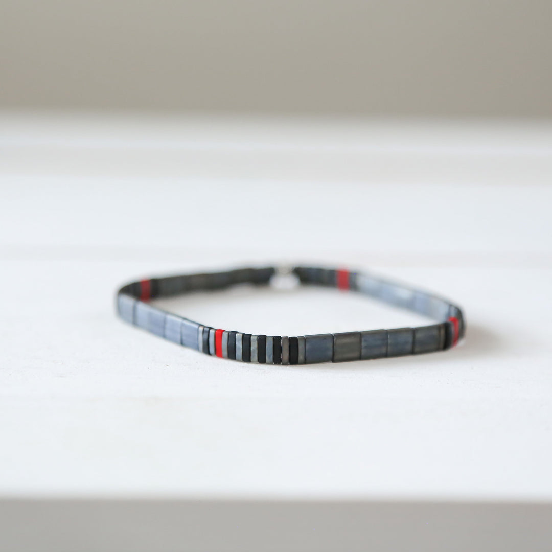 FIREFIGHTER GRAY - Tila Bead Bracelet | Single - Mack & Rex