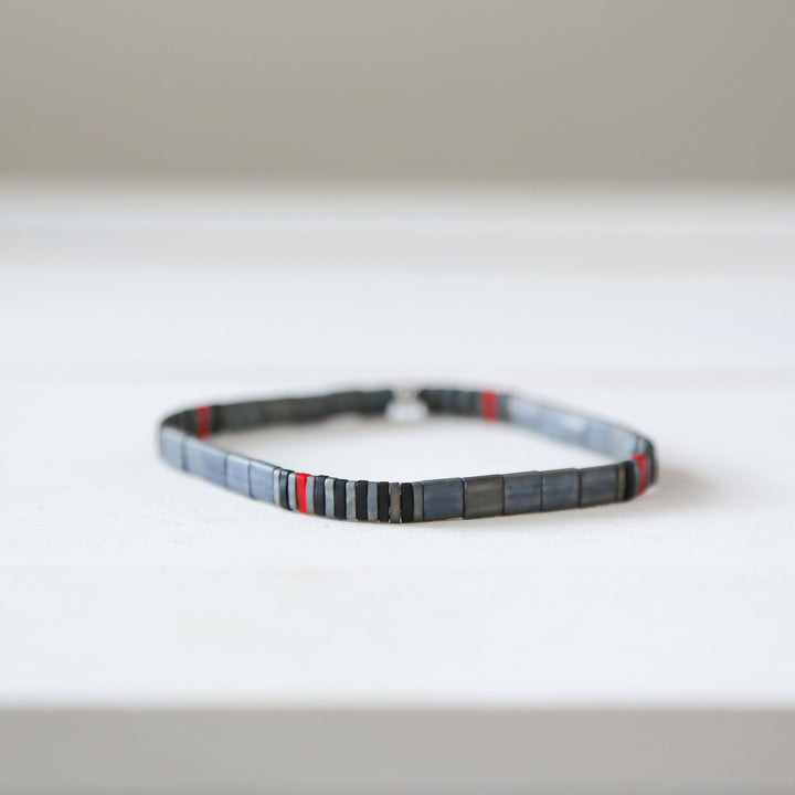 FIREFIGHTER GRAY - Tila Bead Bracelet | Single - Mack & Rex