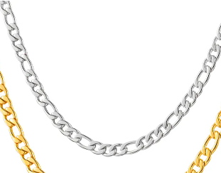 Figaro Silver 18 inch Stainless Steel Necklace