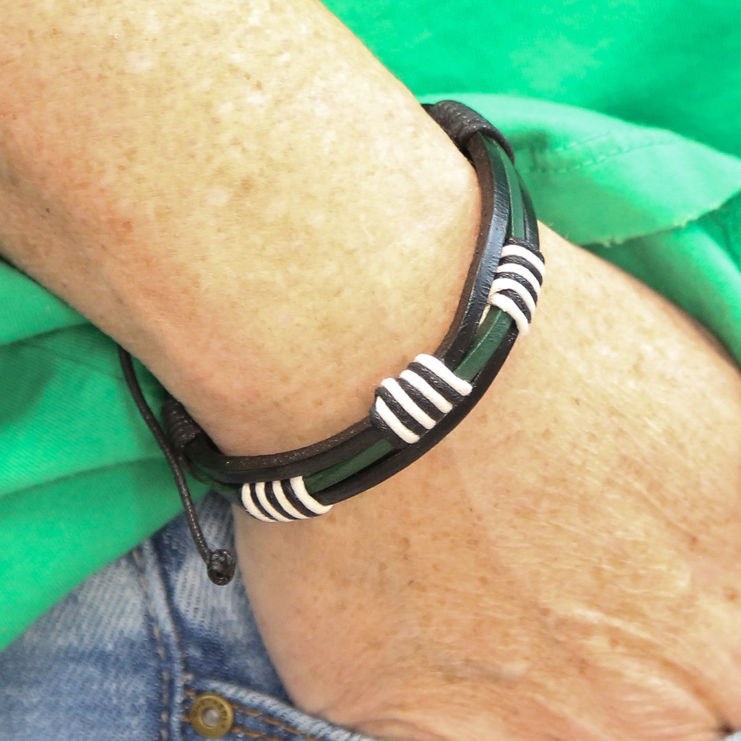 FRONTIER - Adjustable Leather Accent Bracelets