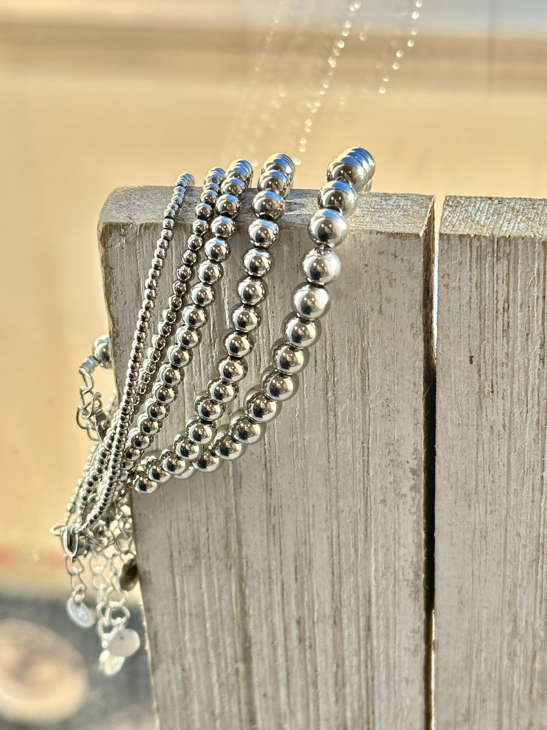 SILVER BALL BRACELETS - Stack or Individual