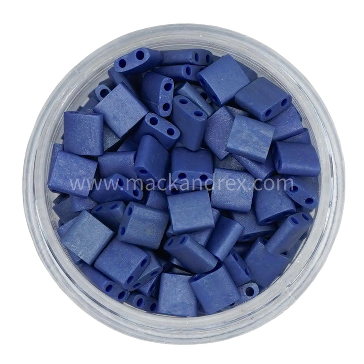 2075 Half Tila Beads - Cobalt Matte