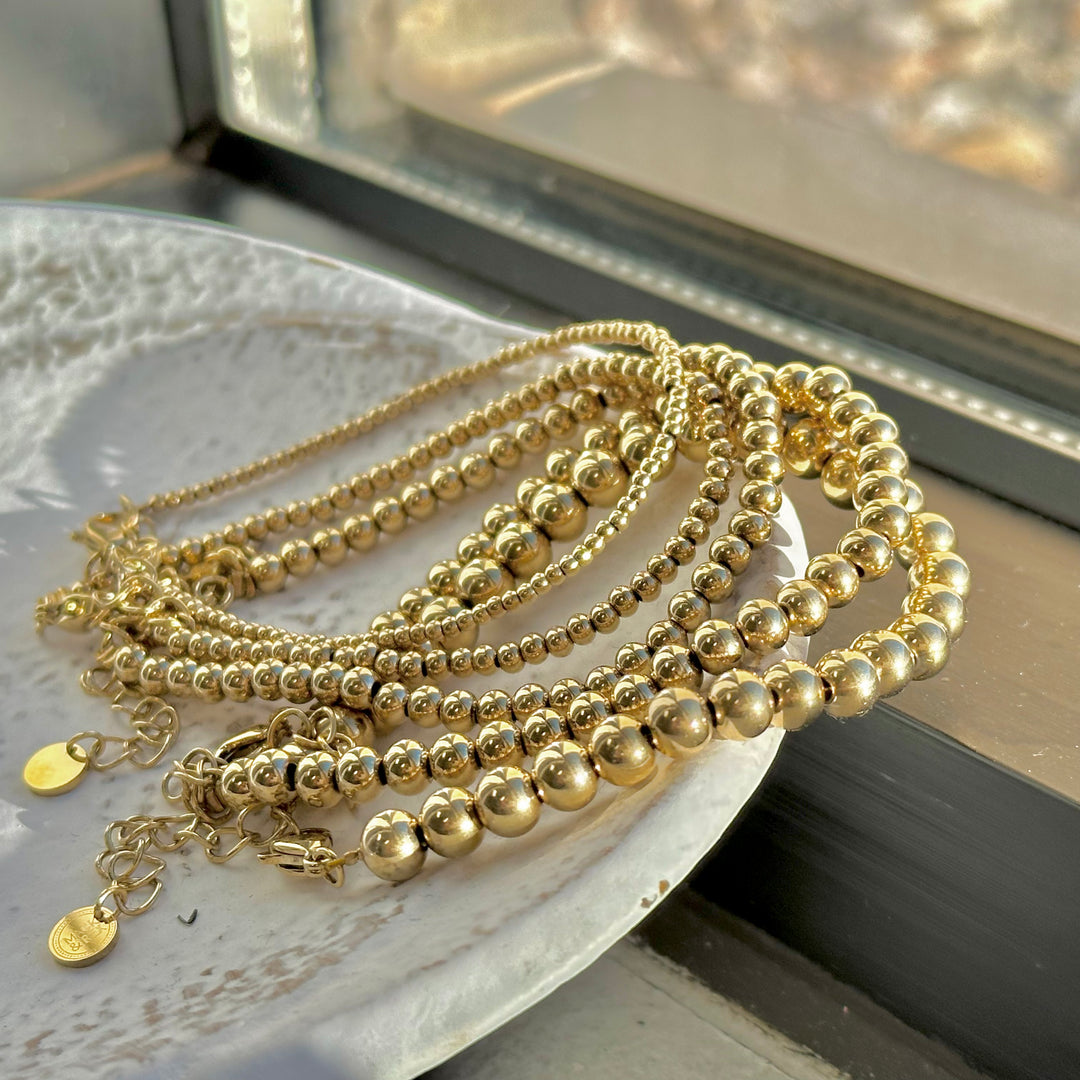 GOLD BALL BRACELETS - Stack or Individual