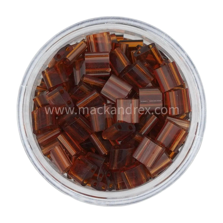 0134 - Amber Brown Miyuki Tila Beads - TL0134