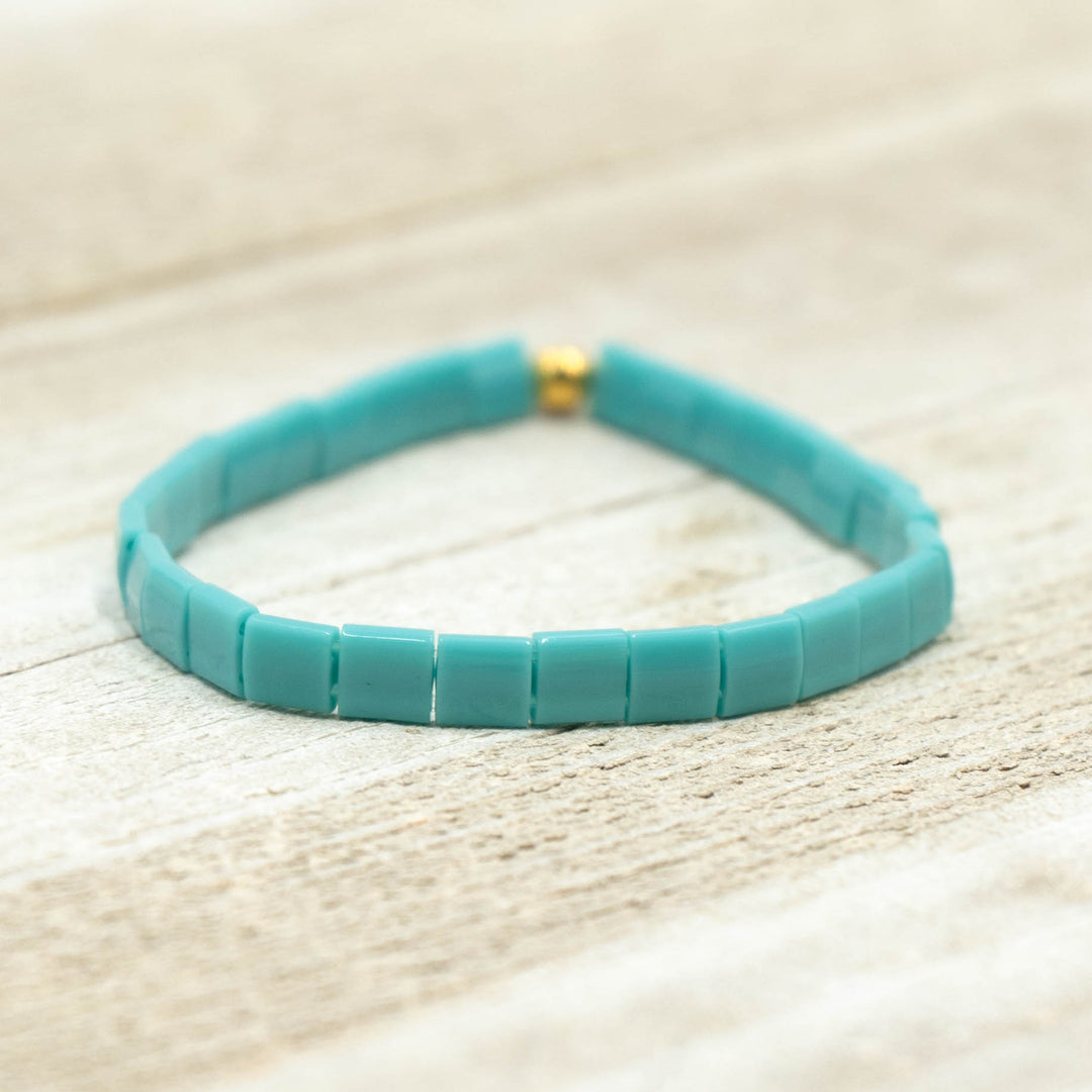 GLOSSY TEAL - Tila Bead Bracelet | Single - Mack & Rex