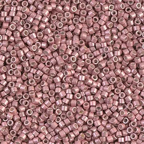 Galvanized Semi-Frosted Pink Blush 11/0 delica beads || DB1156